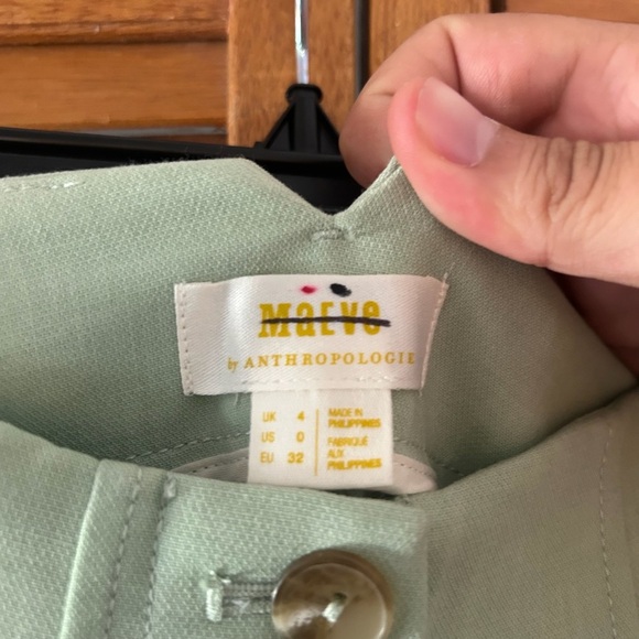 Maeve By Anthropologie Women’s Pleated Front Wide Leg Trousers Green Sz 0 - Picture 6 of 9